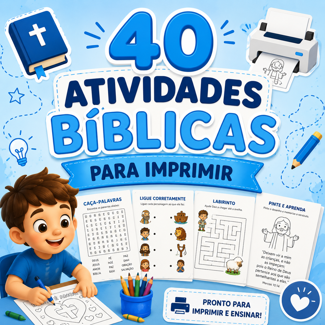 40 Atividades Bíblicas Para Imprimir